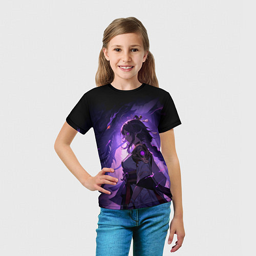 Детская футболка Мрачный геншин импакт - Raiden / 3D-принт – фото 5