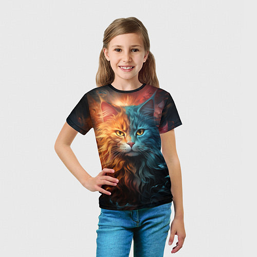 Детская футболка Сердитый котик / 3D-принт – фото 5