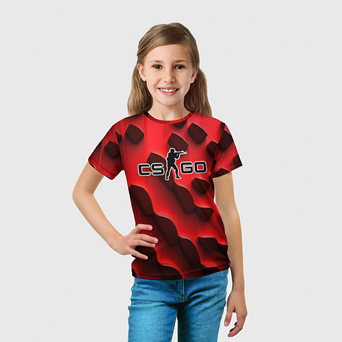 Детская футболка CS GO black red abstract / 3D-принт – фото 5
