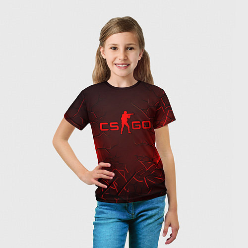 Детская футболка CSGO logo dark red / 3D-принт – фото 5