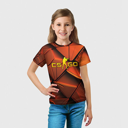 Детская футболка CSGO orange logo / 3D-принт – фото 5