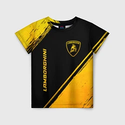 Футболка детская Lamborghini - gold gradient: надпись, символ, цвет: 3D-принт