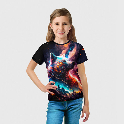 Детская футболка Космический звездный медведь / 3D-принт – фото 5