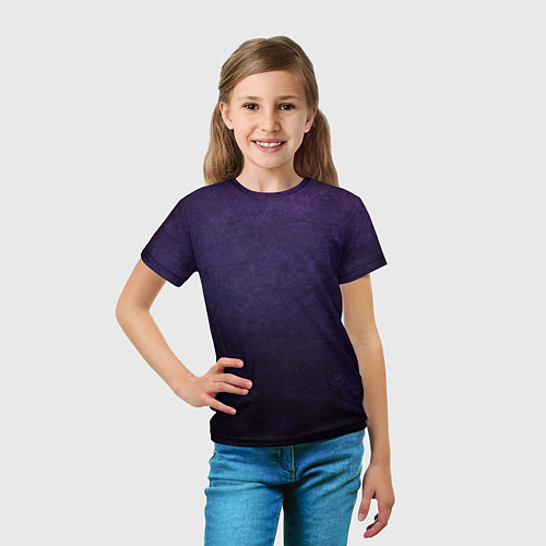 Детская футболка Фиолетово-черный градиент / 3D-принт – фото 5