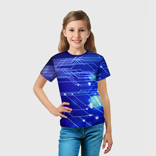Детская футболка Потоковые линии / 3D-принт – фото 5