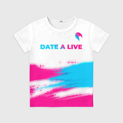 Футболка детская Date A Live neon gradient style: символ сверху, цвет: 3D-принт