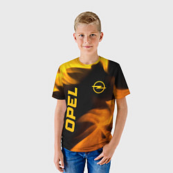 Футболка детская Opel - gold gradient: надпись, символ, цвет: 3D-принт — фото 2