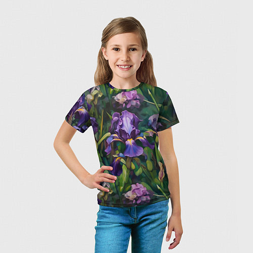 Детская футболка Ирисы паттерн / 3D-принт – фото 5