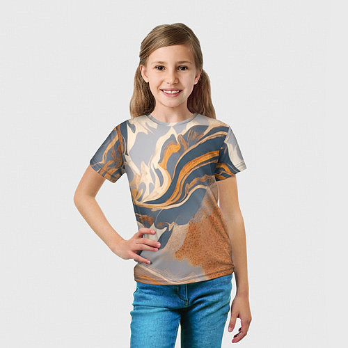 Детская футболка Разноцветная яшма / 3D-принт – фото 5
