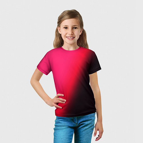 Детская футболка Градиент ярко-розовый / 3D-принт – фото 5