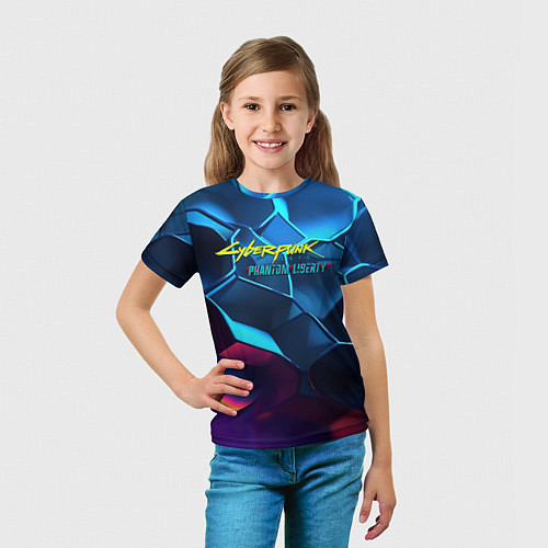 Детская футболка Cyberpunk 2077 neon style / 3D-принт – фото 5