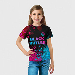 Футболка детская Black Butler - neon gradient: символ сверху, цвет: 3D-принт — фото 2