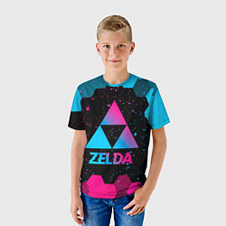 Футболка детская Zelda - neon gradient, цвет: 3D-принт — фото 2