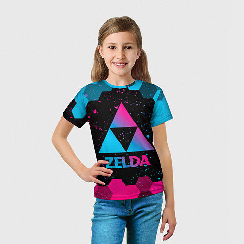 Детская футболка Zelda - neon gradient / 3D-принт – фото 5