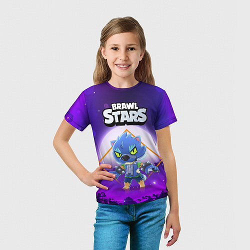 Детская футболка Леон Бравл старс / 3D-принт – фото 5