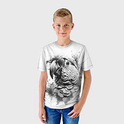 Футболка детская Попугай ара в старинных очках, цвет: 3D-принт — фото 2