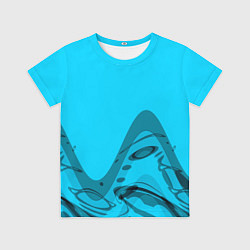 Футболка детская Волны абстракция небесный, цвет: 3D-принт
