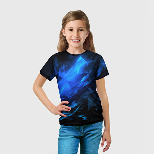 Детская футболка Blue black background / 3D-принт – фото 5
