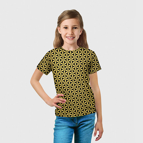 Детская футболка Цветок Жизни - Золото / 3D-принт – фото 5