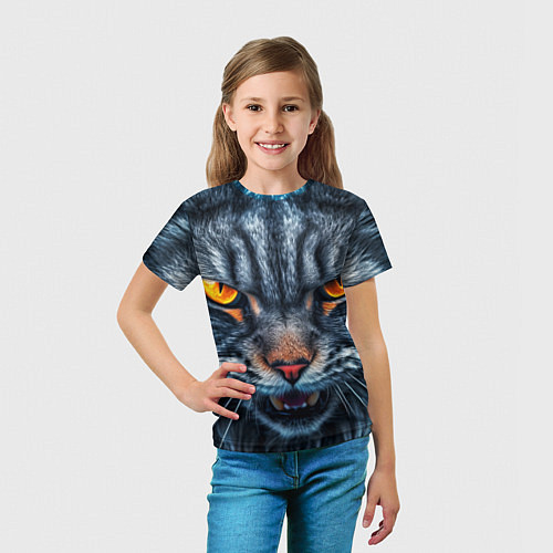 Детская футболка Angry cat / 3D-принт – фото 5