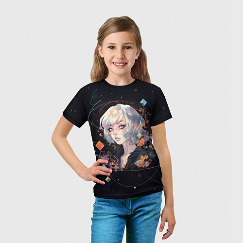 Детская футболка Девушка с кристаллами / 3D-принт – фото 5