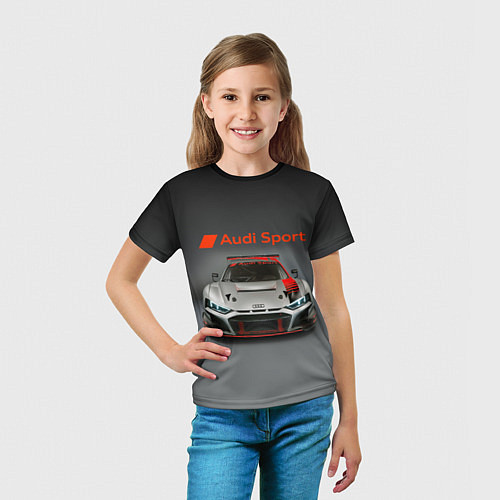 Детская футболка Audi sport - racing car - extreme / 3D-принт – фото 5