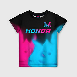 Футболка детская Honda - neon gradient: символ сверху, цвет: 3D-принт