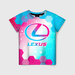 Футболка детская Lexus neon gradient style, цвет: 3D-принт