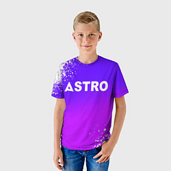 Футболка детская Astro neon background, цвет: 3D-принт — фото 2