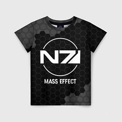 Футболка детская Mass Effect glitch на темном фоне, цвет: 3D-принт
