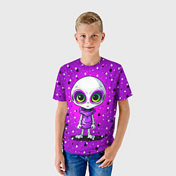 Футболка детская Alien - purple color, цвет: 3D-принт — фото 2