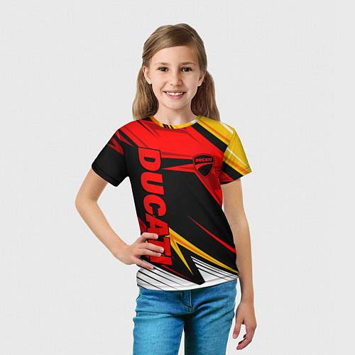 Детская футболка Ducati - red uniform / 3D-принт – фото 5