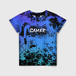 Детская футболка Gamer геймер абстрактный фон
