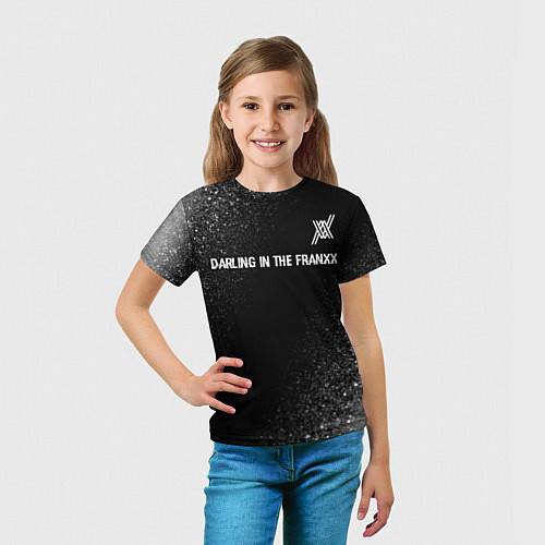 Детская футболка Darling in the FranXX glitch на темном фоне: симво / 3D-принт – фото 5