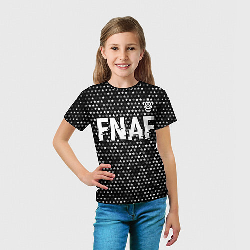 Детская футболка FNAF glitch на темном фоне: символ сверху / 3D-принт – фото 5