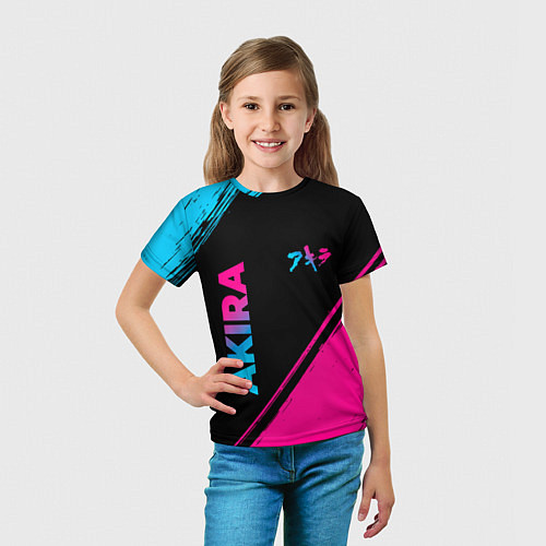 Детская футболка Akira - neon gradient: надпись, символ / 3D-принт – фото 5