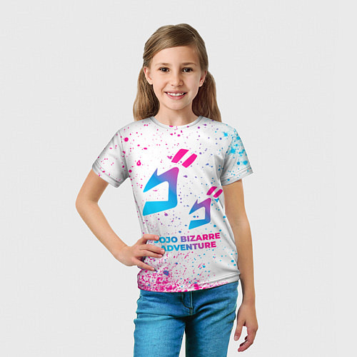 Детская футболка JoJo Bizarre Adventure neon gradient style / 3D-принт – фото 5