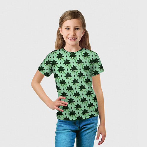 Детская футболка Да мы можем текст и листья / 3D-принт – фото 5