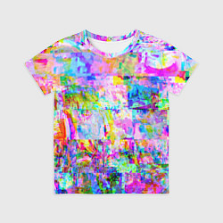 Футболка детская Яркий неоновый абстрактный Glitch, цвет: 3D-принт