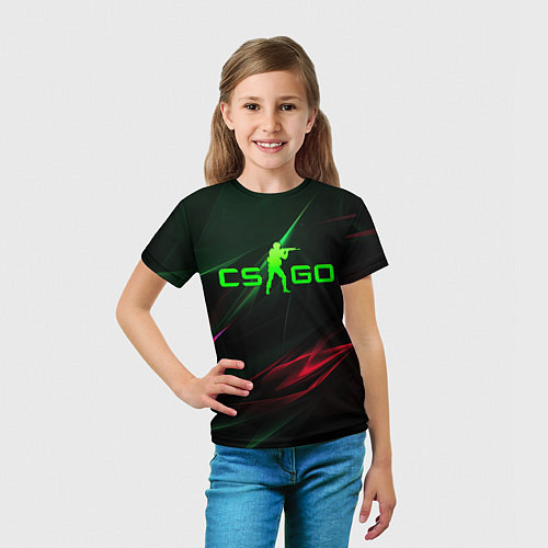 Детская футболка CSGO green logo / 3D-принт – фото 5