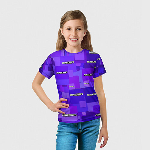 Детская футболка Minecraft pattern logo / 3D-принт – фото 5