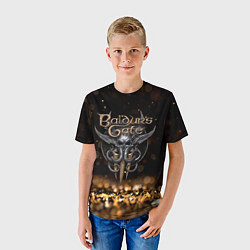 Футболка детская Baldurs Gate 3 logo dark gold logo, цвет: 3D-принт — фото 2
