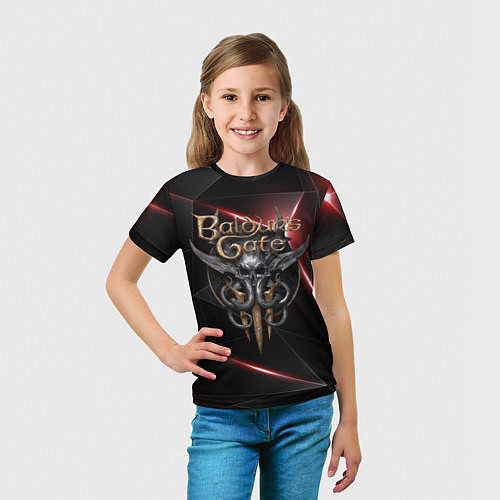 Детская футболка Baldurs Gate 3 logo black red / 3D-принт – фото 5