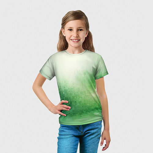 Детская футболка Травяные пиксели / 3D-принт – фото 5