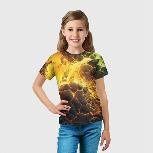 Детская футболка Разлом плит из лавы / 3D-принт – фото 5