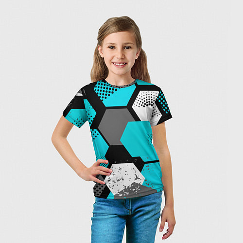 Детская футболка Шестиугольники абстрактный фон / 3D-принт – фото 5