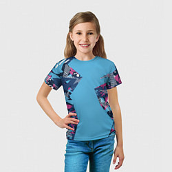 Футболка детская Цифровая река спортивный паттерн, цвет: 3D-принт — фото 2