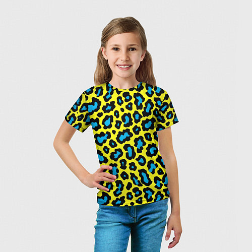 Детская футболка Кислотный леопард паттерн / 3D-принт – фото 5