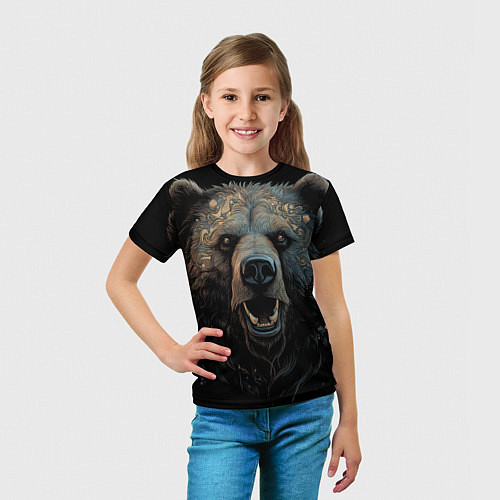 Детская футболка Мощный медведь / 3D-принт – фото 5