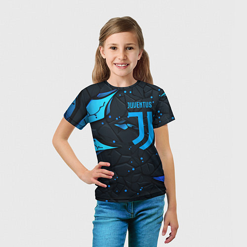 Детская футболка Juventus abstract blue logo / 3D-принт – фото 5